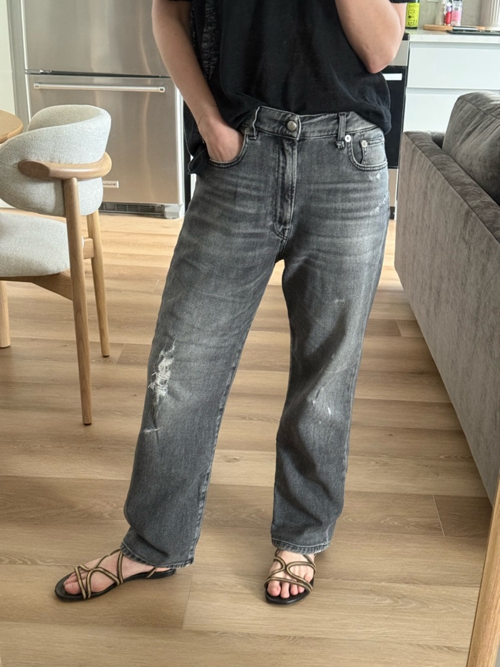 R13 Boyfriend Jean Vintage Grey - Picture 2 of 8